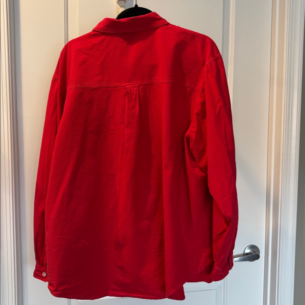 Maggie Barnes Vibrant Red Casual Button Down Shirt - Picture 3 of 4
